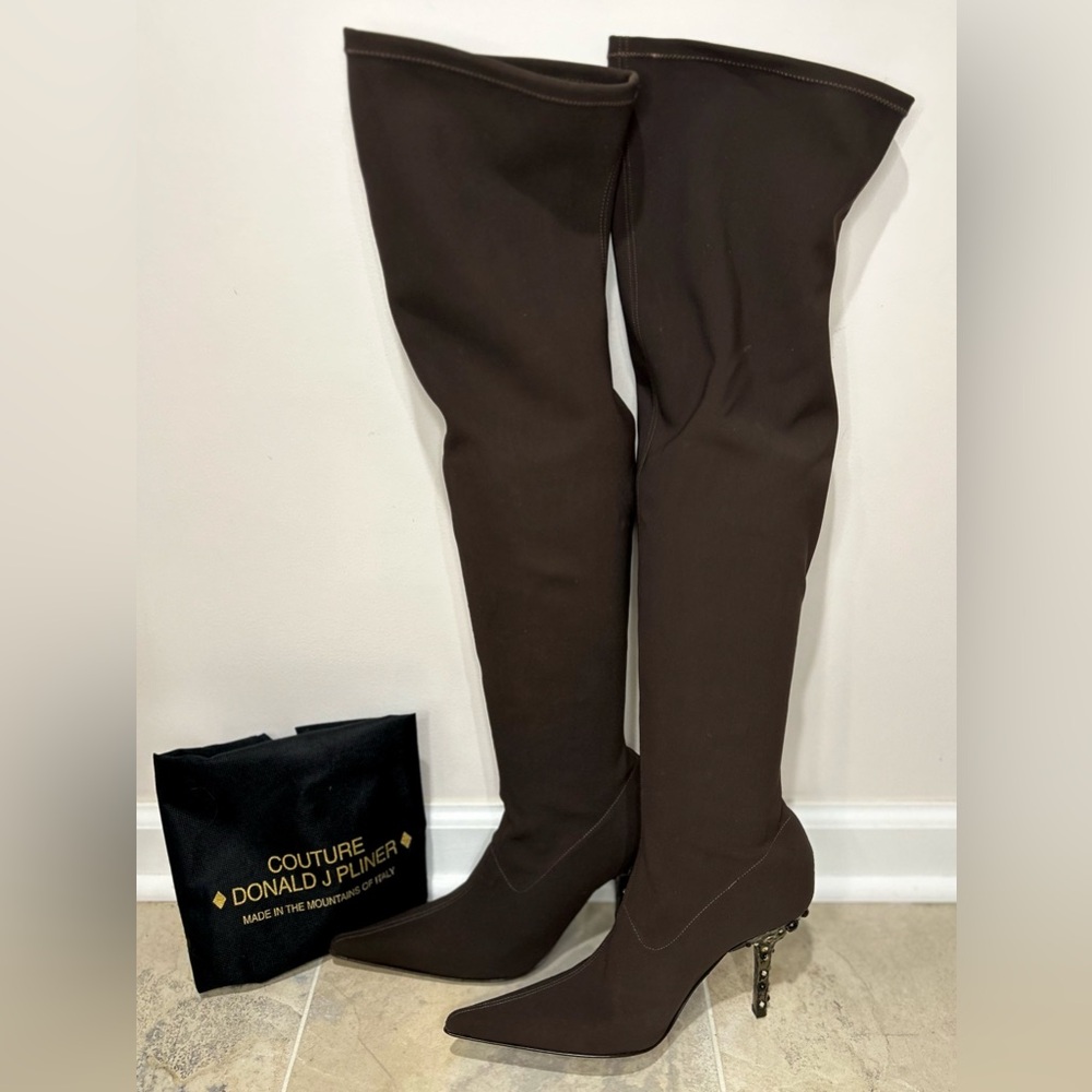 Vintage Donald J. Pliner thigh high heeled boots